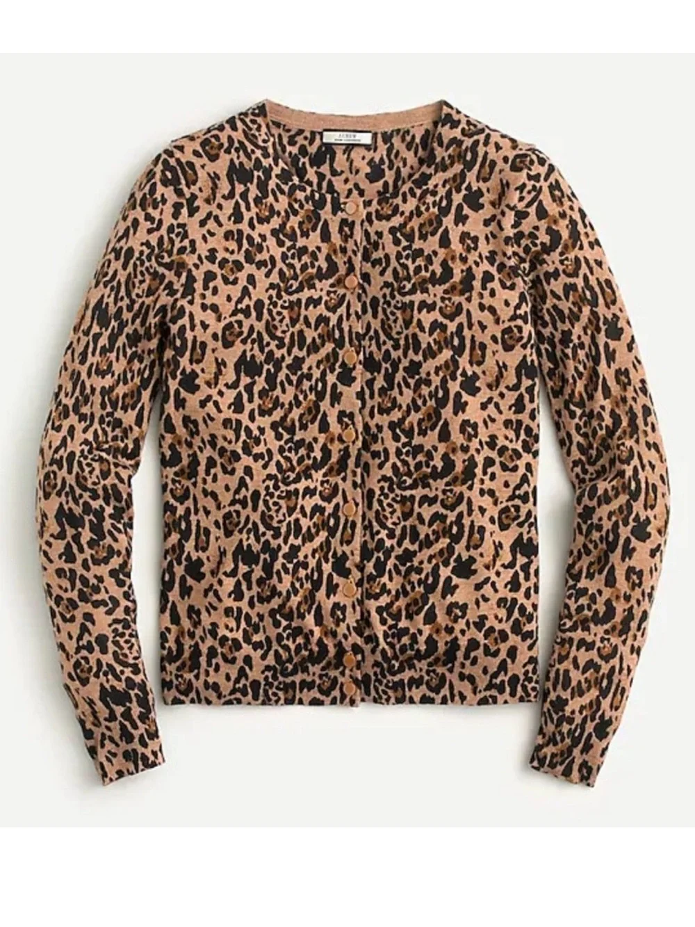 J. Crew Cashmere Animal Print Cardigan Sweater XL
